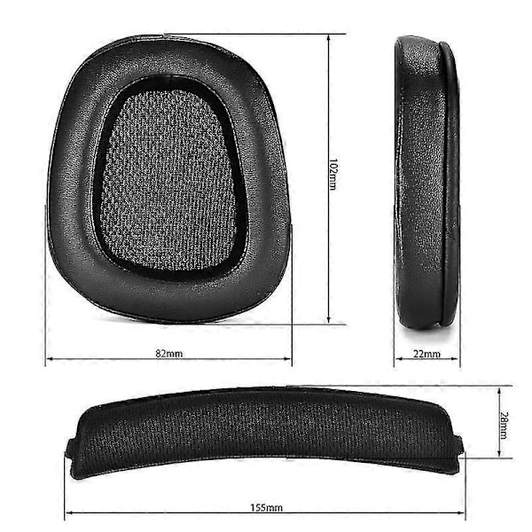 1 par Skum Öronkuddar Läder Öronmuffar för Logitech G933 G935 G633 / g 933 g 935 g 633 Artemis Hörlurar