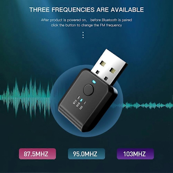 FM Transmitter Bil Trådløs Bluetooth 5.0 Radio Modulator Bilsæt Håndfri Audio Adapter Ingen Forsinkelse