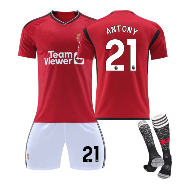 2324 Red Devils hemmaträningsdräkt jersey sportuniform herr- och damfotbollsuniform NO.21 24