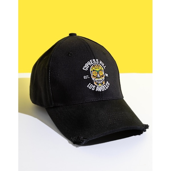 Cypress Hill Unisex Justerbar Böjd Skärm Keps Svart Bandlogga - One Size