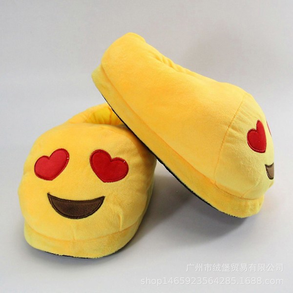 Sarjakuva tohvelit emoji emoji paketti pehmoiset puuvillakengät