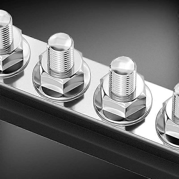 12V Sammelskena 6X5/16 tum (M8) Terminaldubbar 12 Volt Strömfördelningsblock Delar Med Lock Batteri Sammelskena 12V-48V För Bil