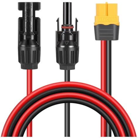 XT60 til solpanel opladerkabel, 12AWG, 100CM stik til bærbare solgeneratorer