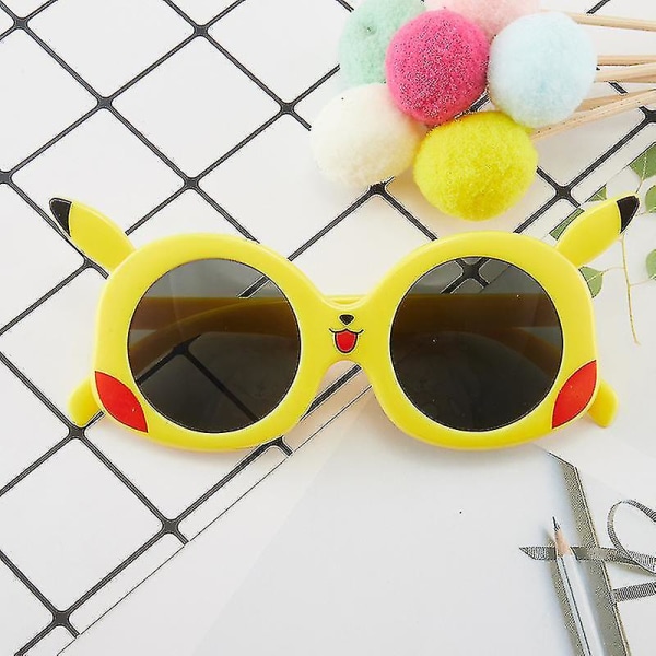 Barnebriller Mote Sterkt rundt ansiktsklips Full ramme Komfortable briller Barnesolbriller tegneserie Pikachu