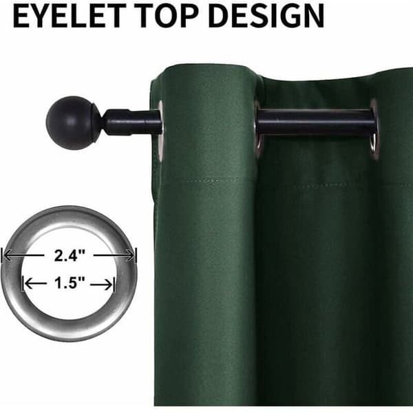 Vanntett Gardin - Termisk Isolasjon - UV-beskyttelse - 52x84tommer Grønn