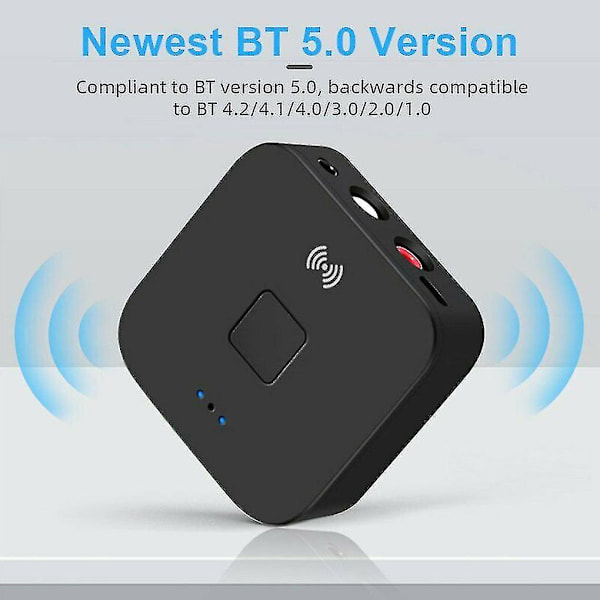 Bluetooth 5.0 Rca Audio Receiver Aptx 3.5mm Aux Jack Musik Trådlös Bluetooth Adapter Med Nfc För Bil Tv Datorhögtalare