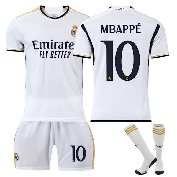 Nr. 10 Mbappe 2324 Real Madrid hjemmefotballdrakt 1 16size