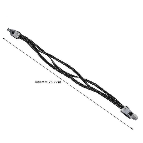 72 cm slidstærk cykelkrog, elastisk bagagestrop, reb, sort