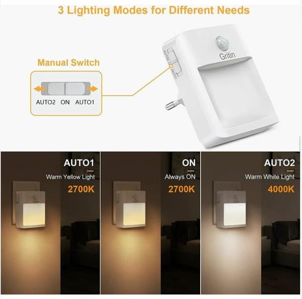 Plug-in LED-nattlampa med rörelsesensor