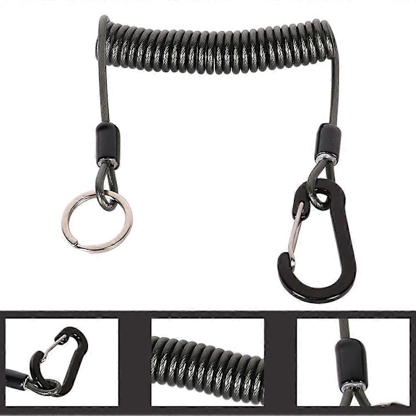 Fiskelina Anti-tappad Spiral Fjäder Betes Tång Fånglina Vajer Fjäderlina Elastisk Spiral Stretch Säkerhetslina