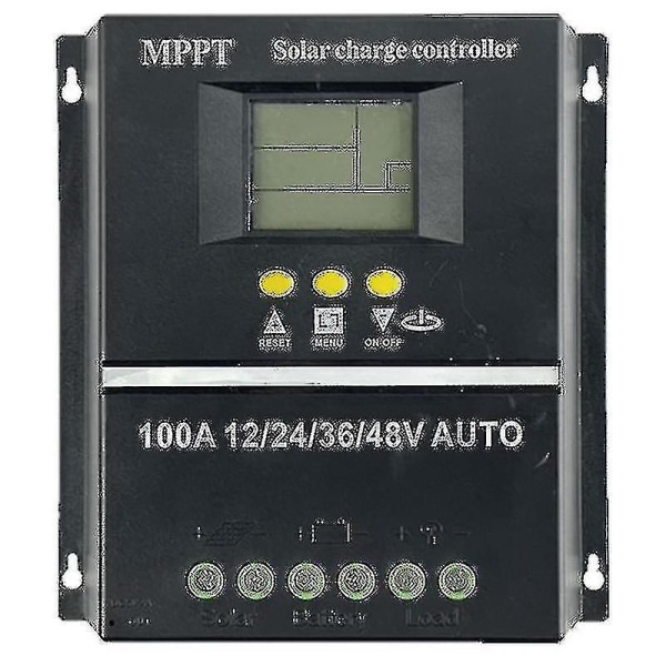 Pwm 100a 12v 24v 36v 48v Auto Solpanel Ladningsregulator Sol Pv Batterilader Med Lcd Mppt