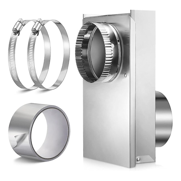 Justerbar 0-5 tum periskop torktumlare ventilationsset, torktumlare ventilationsperiskop för torktumlare tvättstuga spara utrymme med 2 klämmor