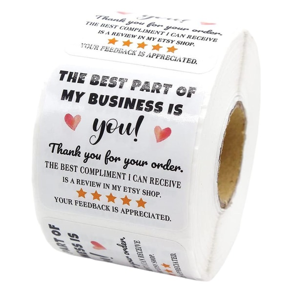 500 st Tack för din beställning Stickers Handgjorda sigilletiketter för småföretag