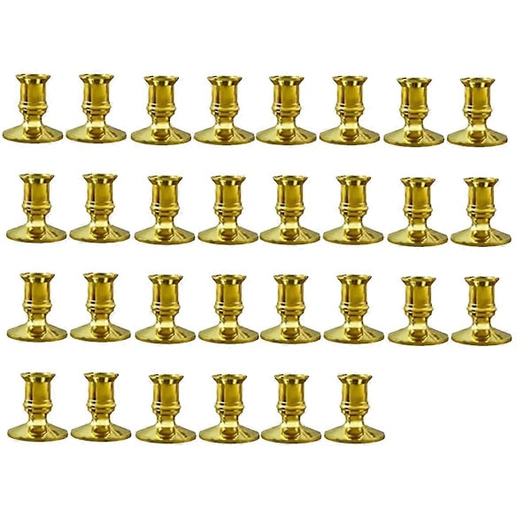 30 STK Guld Søjle Lysestage Base Kegle Lys Holder Lysestage Juledekoration