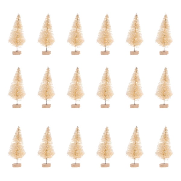 18 stk 6,5 cm juledekoration Lille sisal silke juletræsfest Hjemmeindretning gør-det-selv julepynt (beige stil)