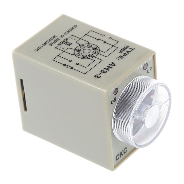 DC 12V 0- 30s Elektrisk Forsinkelsestimer Tidtakerrelé DPDT 8P med Base