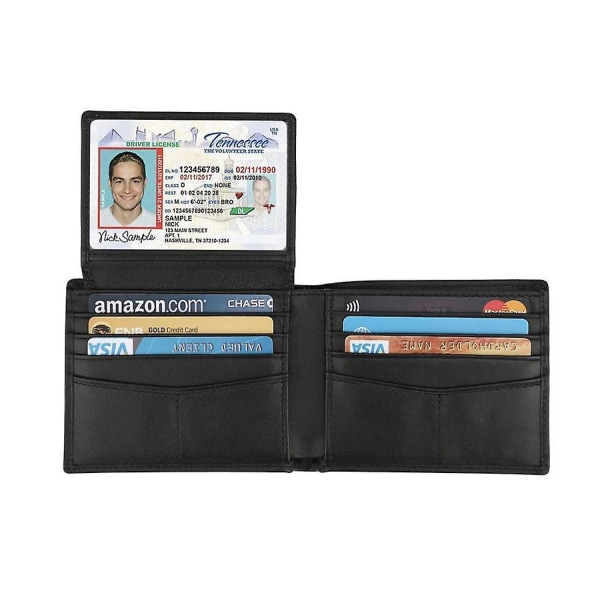 Herrplånbok,rfid blockerande plånbok,flipplånbok,smal Bifold-plånbok
