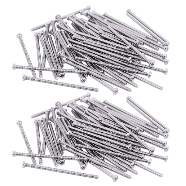 120 X Silver Tone M2 X 40mm 304 Stainless Steel Round Head Screws Bolt