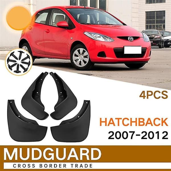4 stk. Sprutlapper for Mazda 2 Hatchback 2007-2012 Skjerm Sprutlapper