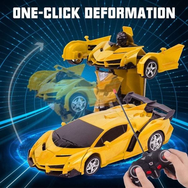 Forvandlingslegetøj til drengepige 5-7 år, fjernbetjening Deformation Bil Transformationsbil til børn Rc racerbil Robotkøretøjer Legetøj til børn 8-13