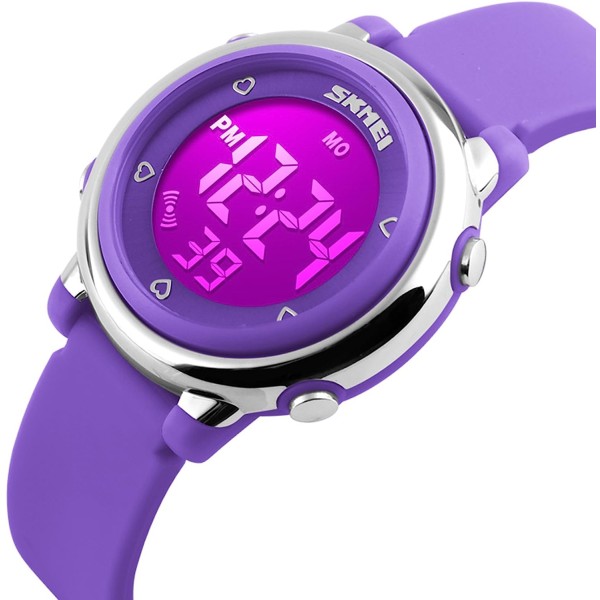 Kreativ LED lysande vattentät elektronisk watch silikon watch (lila)