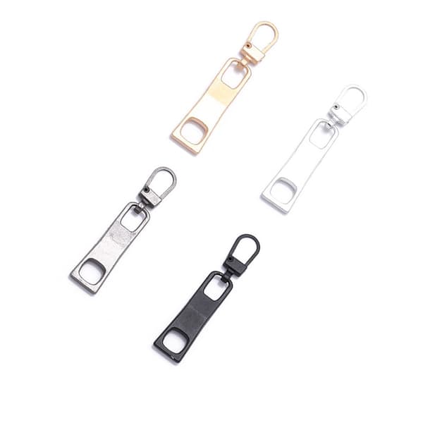 Compatible with Clothes and Bags Metal Removable Zipper Head in Rectangular Shape 4 Colors Mixed Pack Model 9