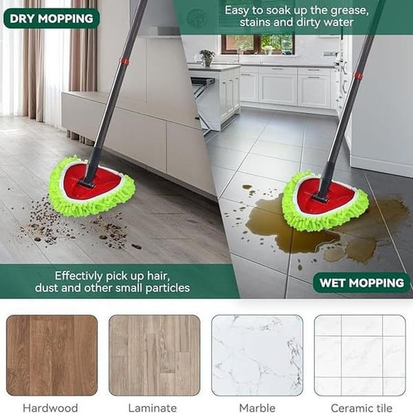 5-pakning egnet for Vileda/O-Cedar Easywring spinmopp erstatningshode, chenille moppekluttrekk, mopphode