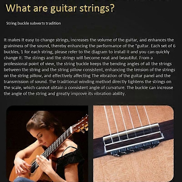 Koyunbaba Guitarstreng E Akkordbind til strengeinstrumenter, Sort