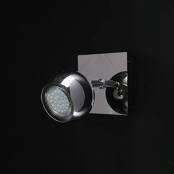 Spotlight Vegglampe LED Tak Bakgrunn Veggspeil Frontlys 10*10*13cm Forkrommet