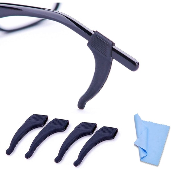 Ørehåndtak for brilleglass - myk, komfortabel anti-skli holder, silikon ørekrok, øyeglass tempeltupp ermeholder for briller, solbriller, sportsbriller