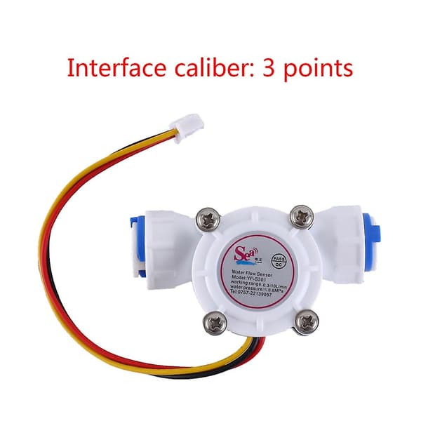 3/8\" Vannstrømningssensor 0,3-10l/min Hall-effekt Flowmeter Fluid Meter Counter