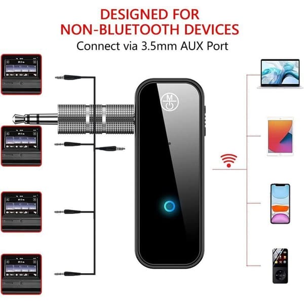Bluetooth-modtager. Bluetooth biladapterstik. Bluetooth 5.0-sender. Bærbar trådløs 3,5 mm Aux Bluetooth-adapter