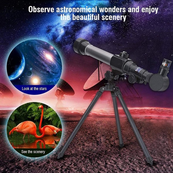 Monocular, Children's Telescope, Tripod Telescope (Black)