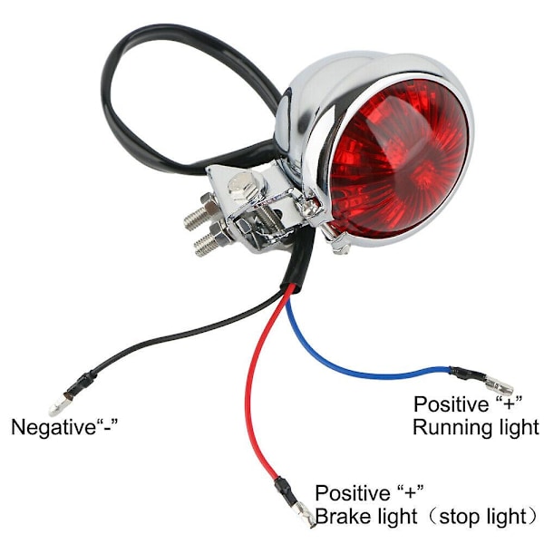 Motorcykel LED Baglygte Brems Stop Lygte Moto LED Baglygte til Chopper Cafe Sort