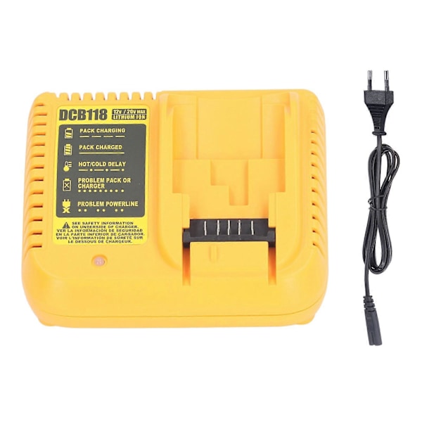 DCB118 Elværktøjsoplader Erstatning 20V Lithium Ion Batterioplader til DCB118 DCB105 DCB015 DCB112 til DCB206 DCB606 DCB609 DCB204 DCB612 DCB201 Ye
