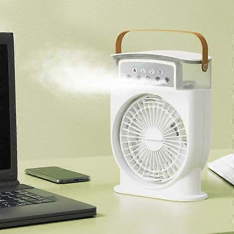 Bordventilator og luftfugter, mini bærbar aircondition, luftkøler til hjem og kontor - AquaForge