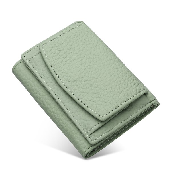 Kvinnors liten plånbok Myntväska i äkta läder Plånbok Mini plånbok Kort stil Light green