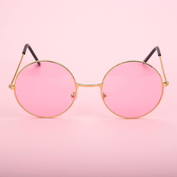 3-pakkaus Hippy Specs -aurinkolasit Pyöreät aurinkolasit Metallikehyksillä Retro Hippie 60-70-lukujen tyyliset Ympyrälasit  Pukutarvikkeet