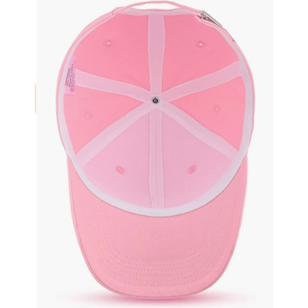 Enfärgad basebollkeps i bomull, justerbar, rosa