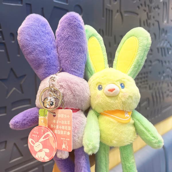 Dopamin Pull Rabbit Plysj Dyre Nøkkelring Gave - Blå