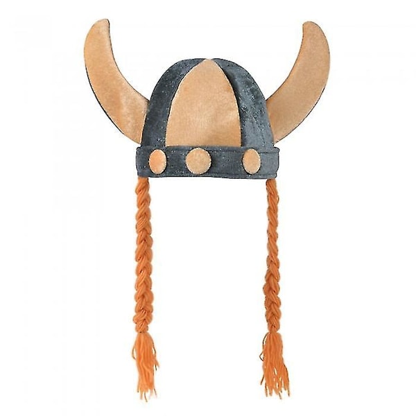 Bristol Novelty Unisex Mjuk Vikinghjälm med Flätor