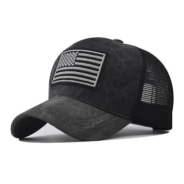 American Flag Hat Men Women Adjustable Usa Baseball Cap Low Profile Plain Dad Hat Outdoor Ball Cap Black