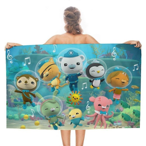 a291 Animerade The Octonauts Snabbtorkande Strandhandduk Mikrofiber Mjuk Absorberande Badhandduk för Badrum Dusch Pool Simning Gym Camping Resa för Barn Och