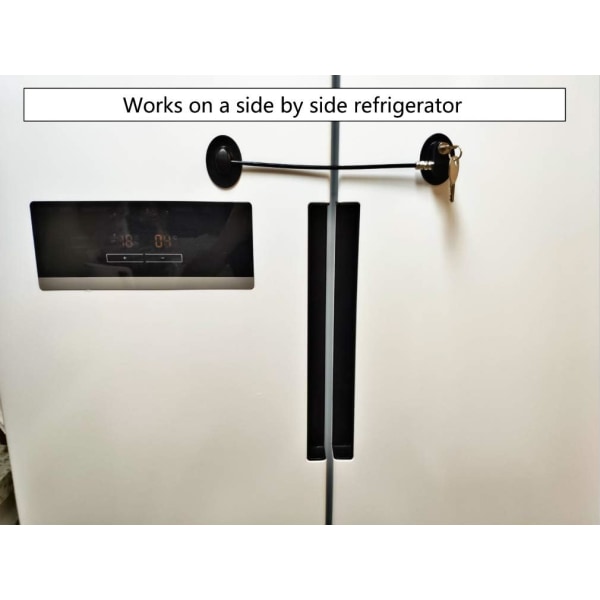 Sort 2 stk kjøleskapsdørlås frysedørlås arkivskufflås med 4 nøkler