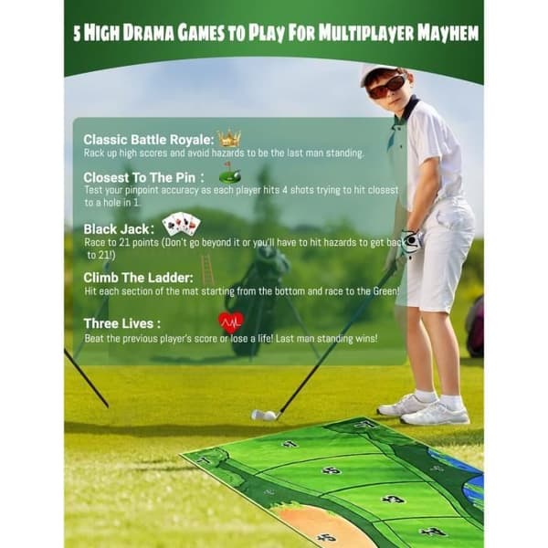 Golfsetti harjoitusvarusteet - Vihreä väri - Sisä- ja ulkokäyttöön
