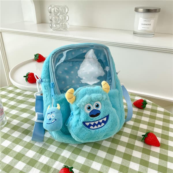 Fashion Solid Color Cute Shoulder Messenger Bag Blue