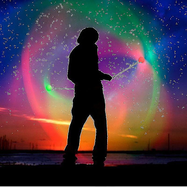 Led Poi Ball Swirling Light Rave Toy (set med 2) Färgförändrande Poi Bollar [gratis frakt]