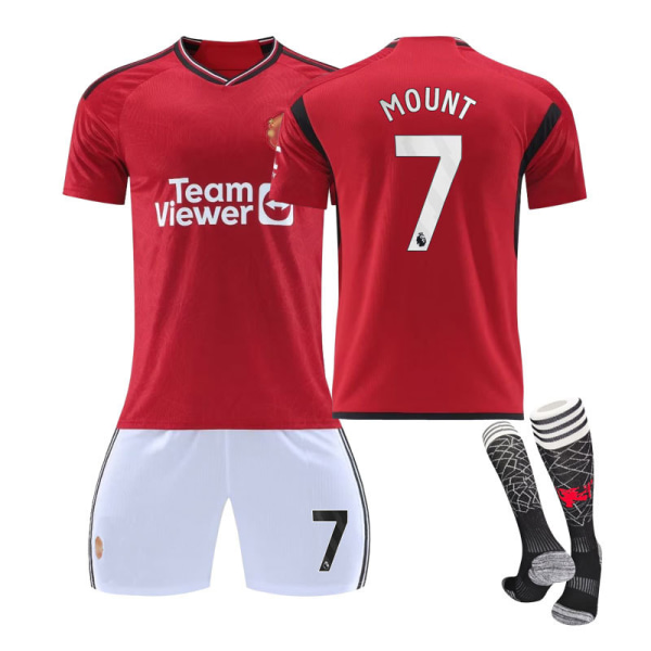 2324 Red Devils hjemme trening drakt jersey sportsuniform menn og kvinner fotballuniform NO.7 L