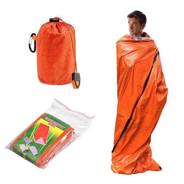 2-pack nödtält, bärbar nödsömnpose Emerg Orange 2-pack