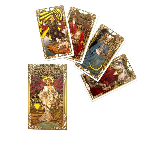 12X7 Gyldne Kunst Tarotkort Gyldne Art Nouveau Brætspil Juleunderholdning